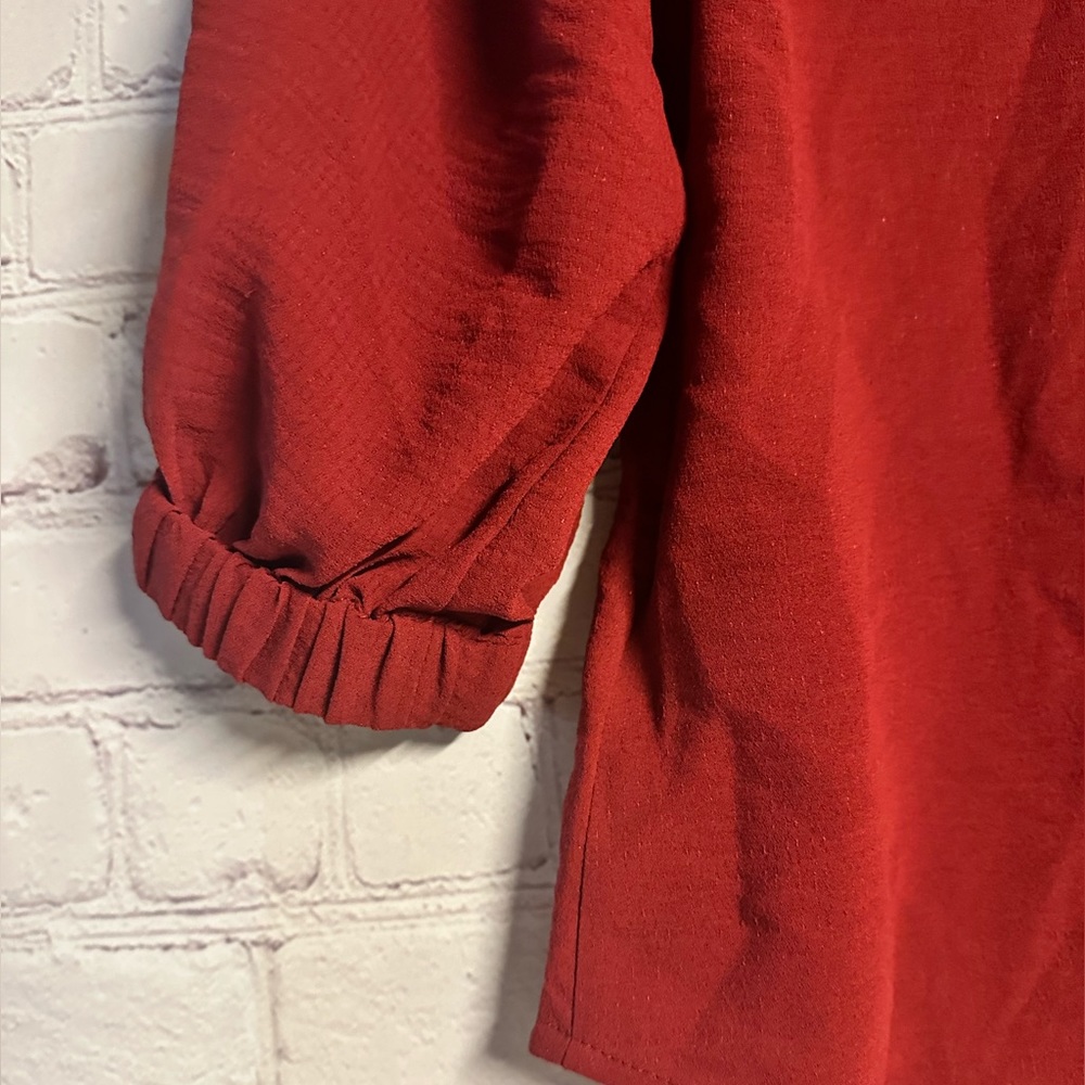 Express Button Down Dark Red Blouse - image 6